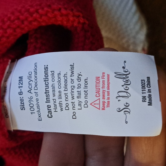 So'Dorable Baby Girl Sweater Dress & Headband Baby's First Christmas - Picture 6 of 7